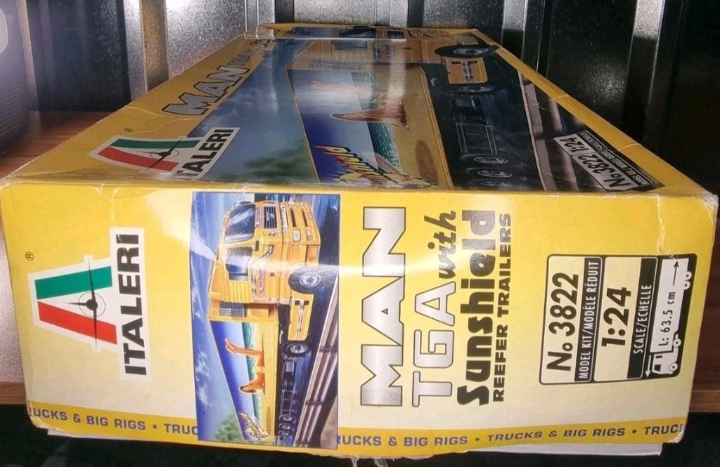 2004 Rare Italeri MAN Tga XL Sunshield Reefer Trailer 1/24 Scale Model Kit Truck