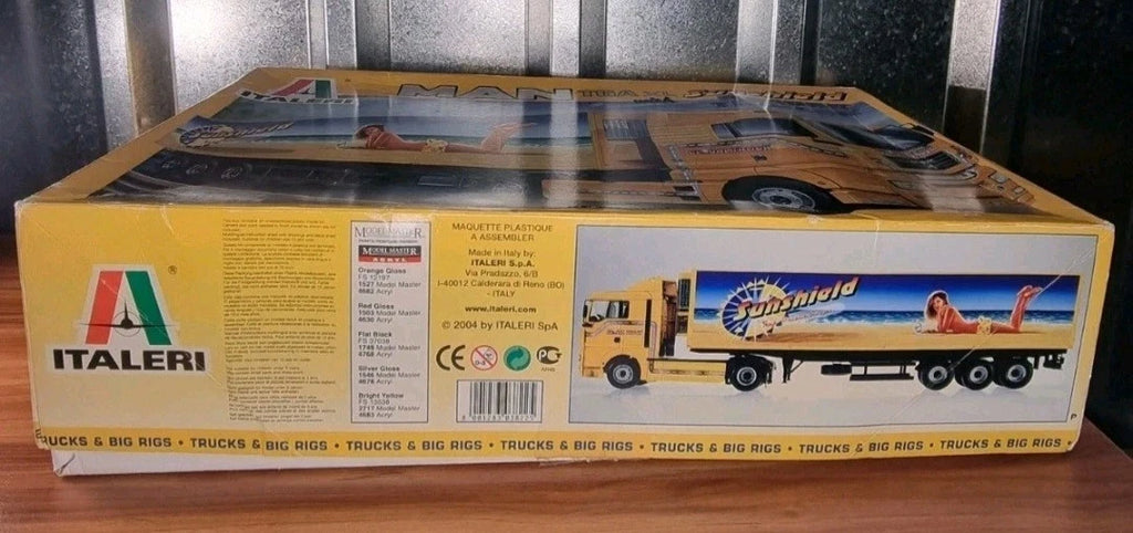 2004 Rare Italeri MAN Tga XL Sunshield Reefer Trailer 1/24 Scale Model Kit Truck