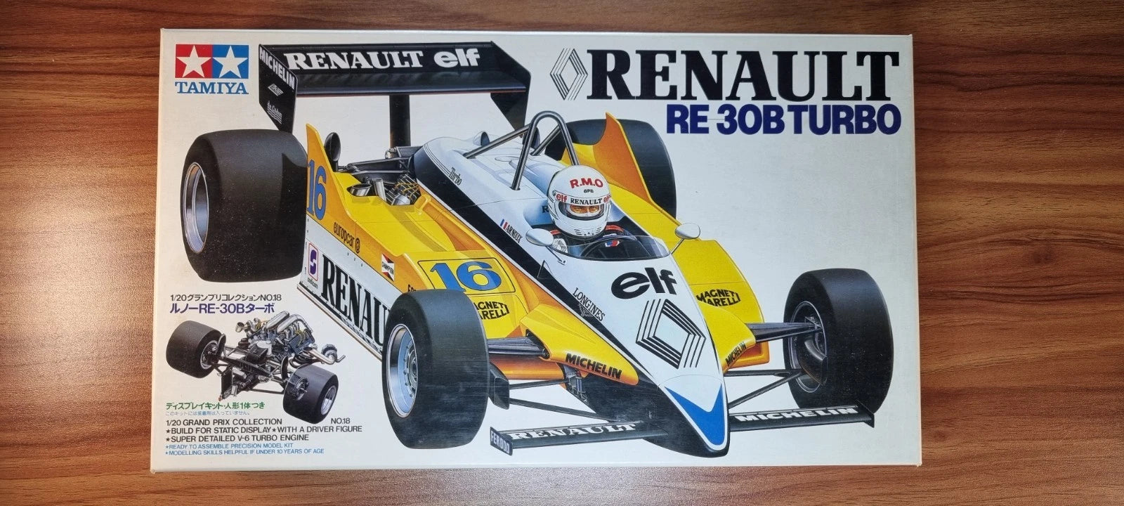 1983 Vintage Tamiya Renault RE-30B Turbo w Driver Figure 1/20 Plastic Model Kit