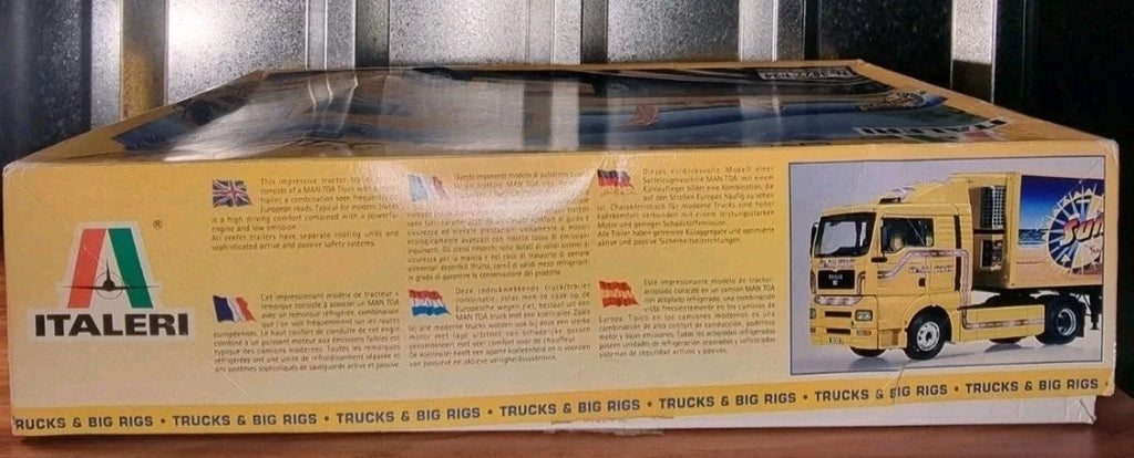 2004 Rare Italeri MAN Tga XL Sunshield Reefer Trailer 1/24 Scale Model Kit Truck