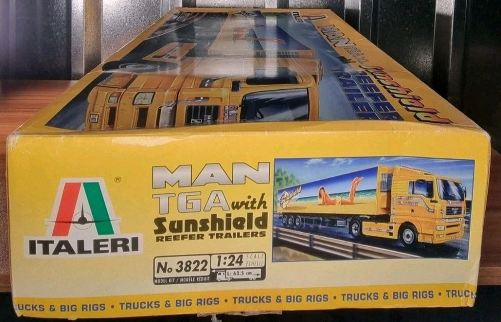 2004 Rare Italeri MAN Tga XL Sunshield Reefer Trailer 1/24 Scale Model Kit Truck
